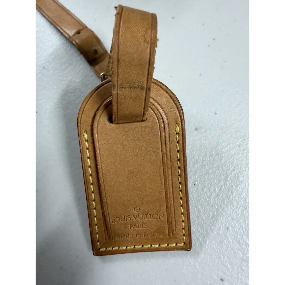 Louis Vuitton Luggage Tag Vintage Retro‎ Leather Made in Paris France Vachetta